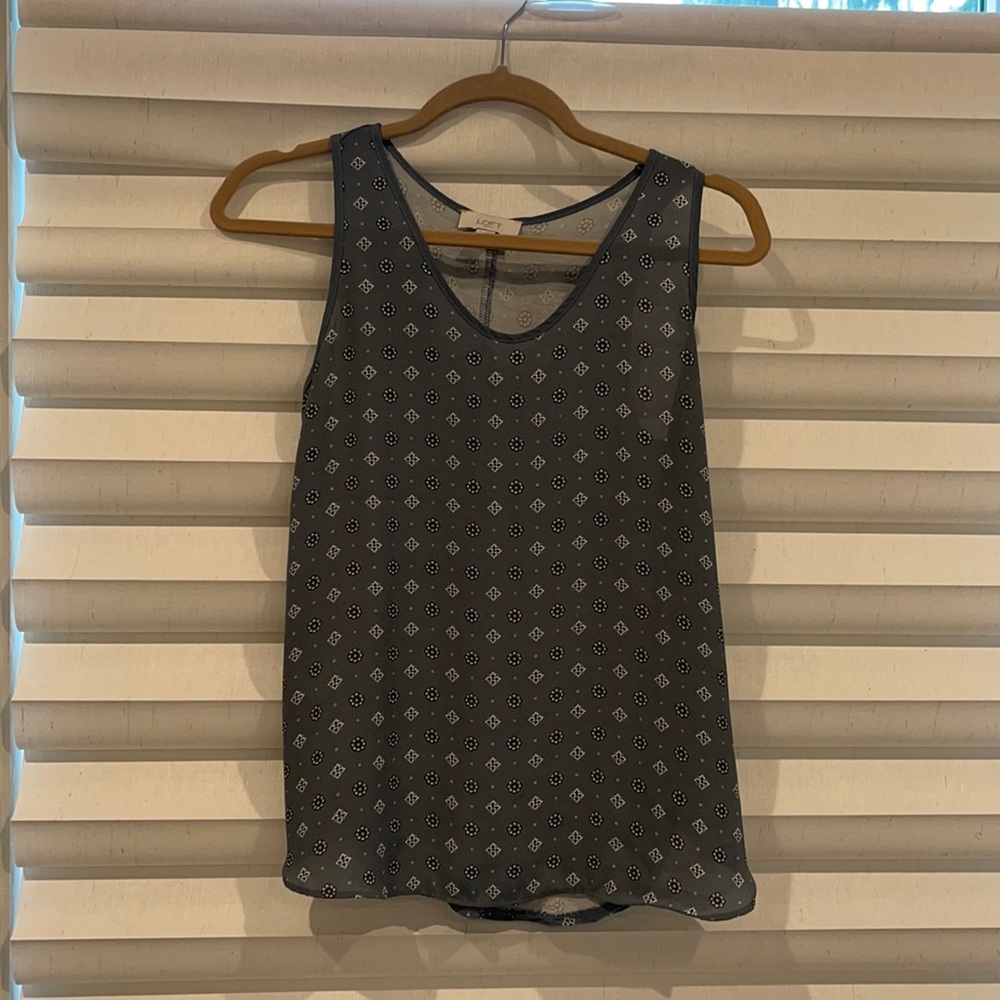 Loft outlet slate patterned blouse